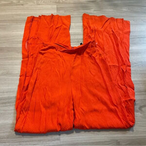 Jay Godfrey Orange Textured Polka Dot Wide Leg Loose Pants EE